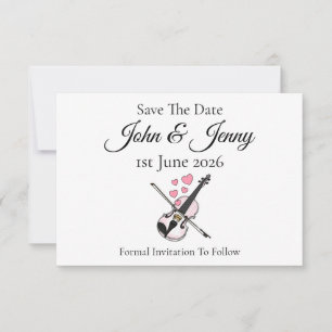 Violin Musician Wedding Save The Date