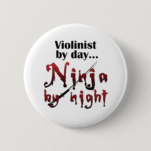 Violin Ninja 6 Cm Round Badge (Front)