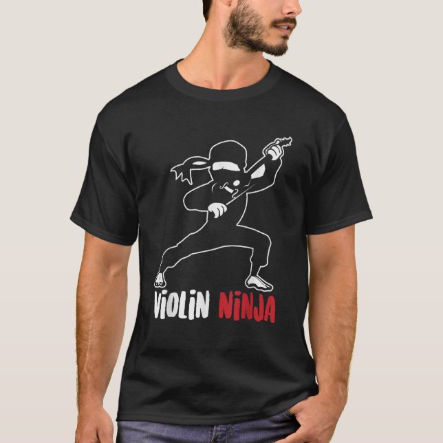 Violin Ninja Cute Violinist Musician Funny Music P T-Shirt (Front)