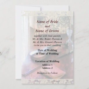 Violin on Credenza Wedding Products Invitation