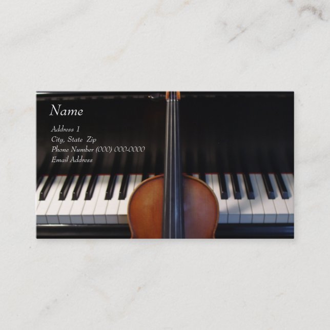 Violin on Piano Business Card (Front)