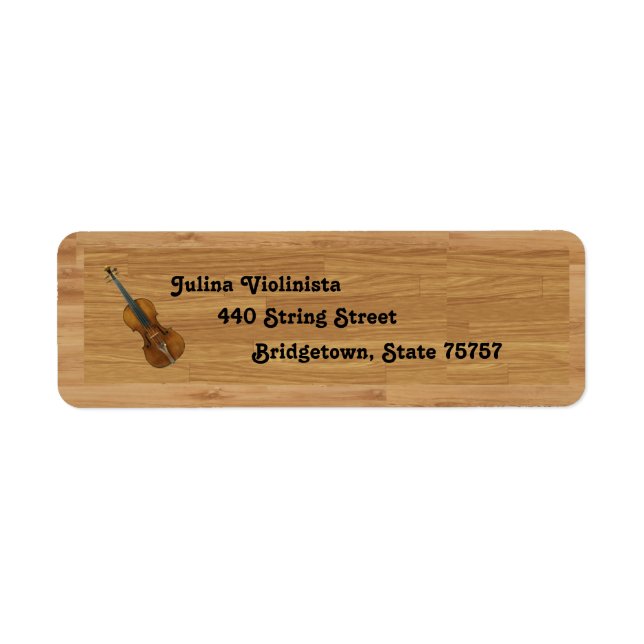 Violin on Woodgrain Background (Front)