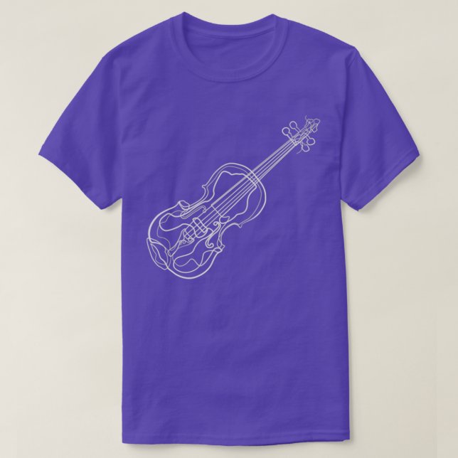 Violin One Line Drawing 1 T-Shirt (Design Front)