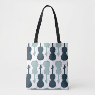 Violin or Viola String Instrument Music Theme Blue Tote Bag