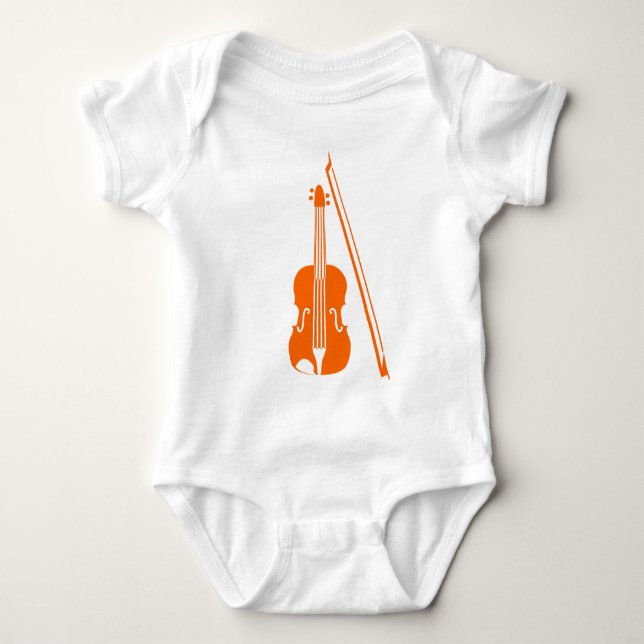 Violin - Orange Baby Bodysuit (Front)