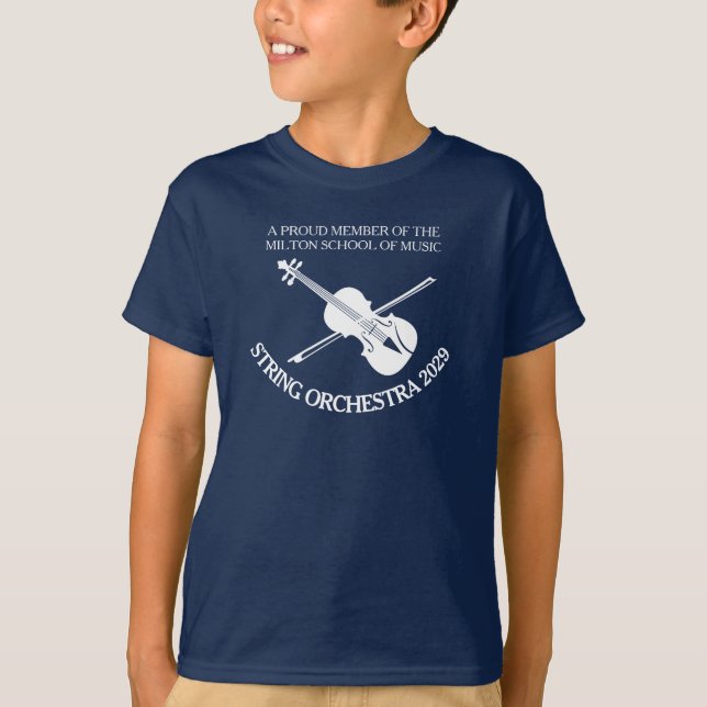 Violin orchestra personalised strings t-shirt (Front)