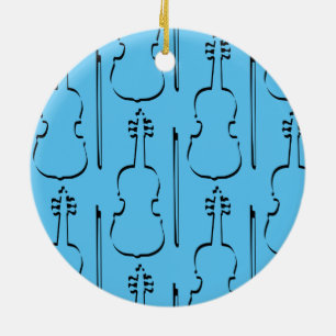 Violin Outline Ceramic Tree Decoration