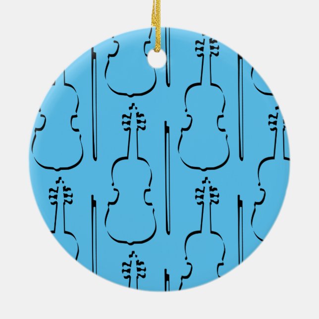 Violin Outline Ceramic Tree Decoration (Back)