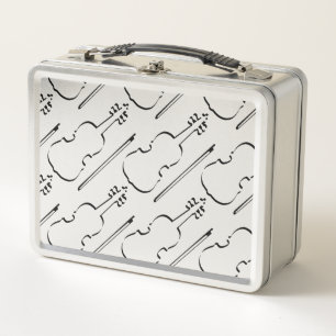 Violin Outline Metal Lunch Box
