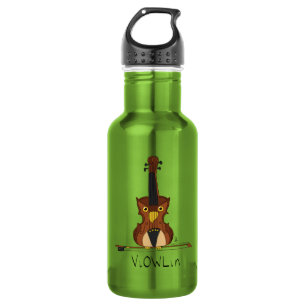 Violin Owl Funny Cute Kids Music 532 Ml Water Bottle