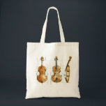 Violin Painting Tote Bag<br><div class="desc">Three different views of a violin.
A watercolor painting with a vintage and retro style.</div>