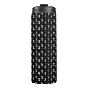Violin Pattern - Black and White Thermal Tumbler