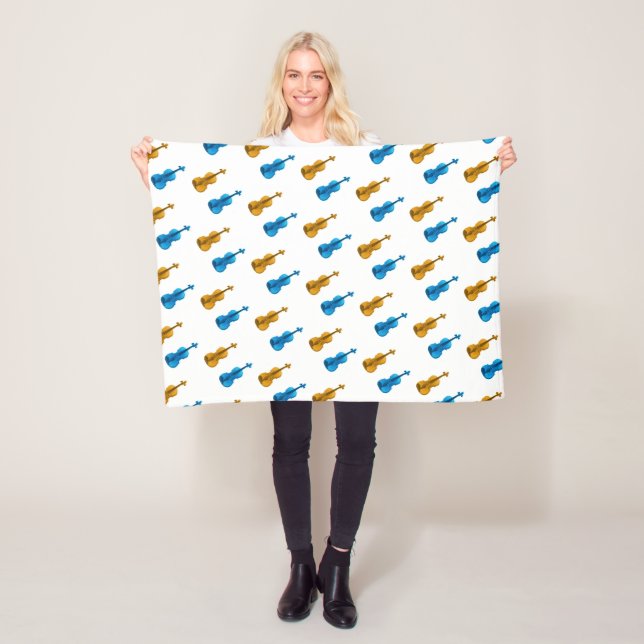 Violin Pattern Fleece Blanket (In Situ)
