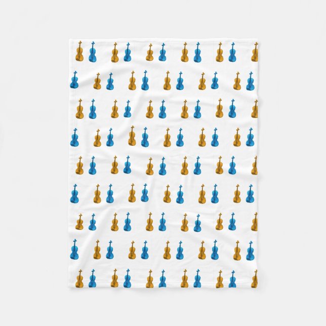 Violin Pattern Fleece Blanket (Front)
