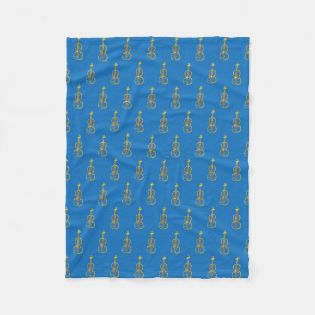 Violin Pattern Fleece Blanket (Front)