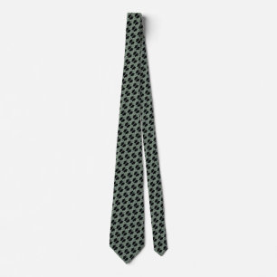 Violin Pattern - Olive Green and Black Tie