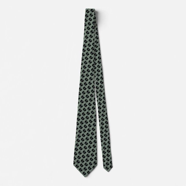 Violin Pattern - Olive Green and Black Tie (Front)