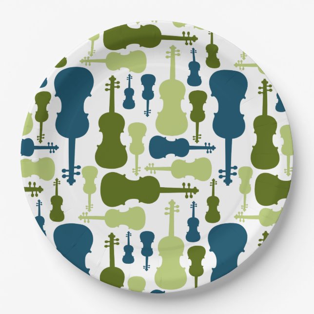 Violin Pattern Paper Plate (Front)