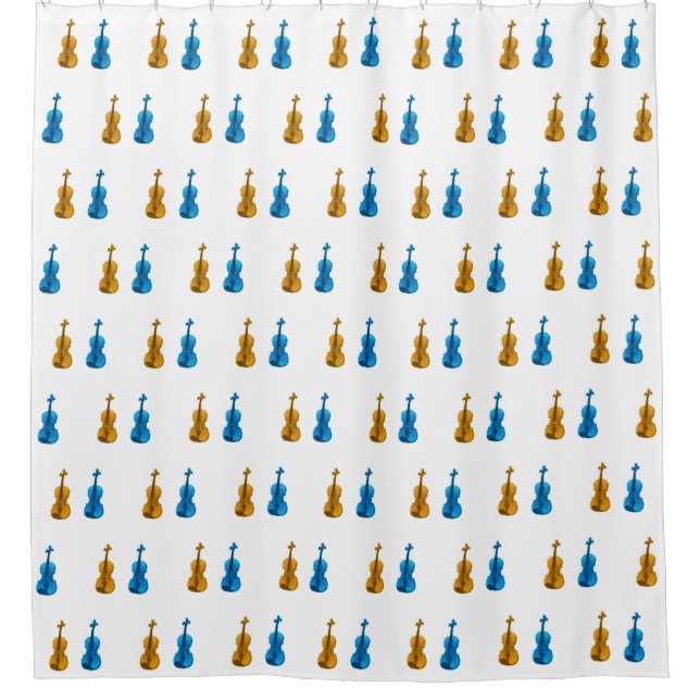 Violin Pattern Shower Curtain (Front)