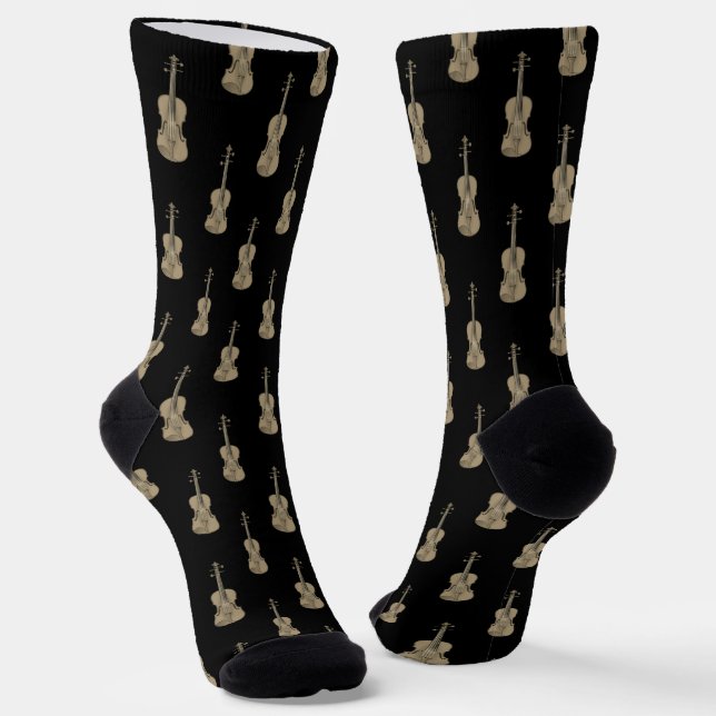 Violin Pattern  Socks (Angled)