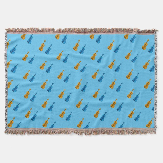 Violin Pattern Throw Blanket (Front)