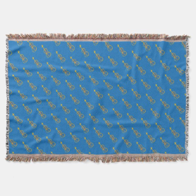 Violin Pattern Throw Blanket (Front)