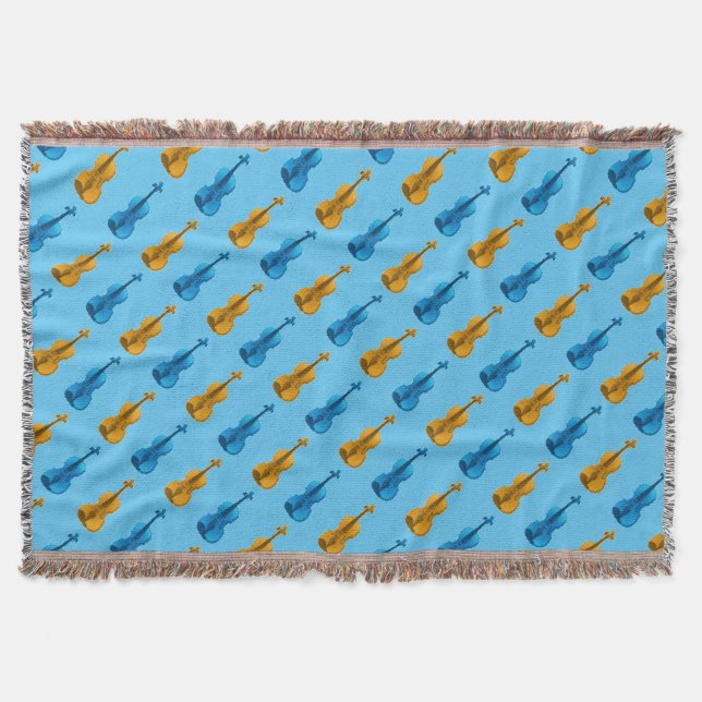 Violin Pattern Throw Blanket (Front)
