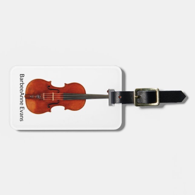 Violin Personalise Luggage Tag (Front Horizontal)