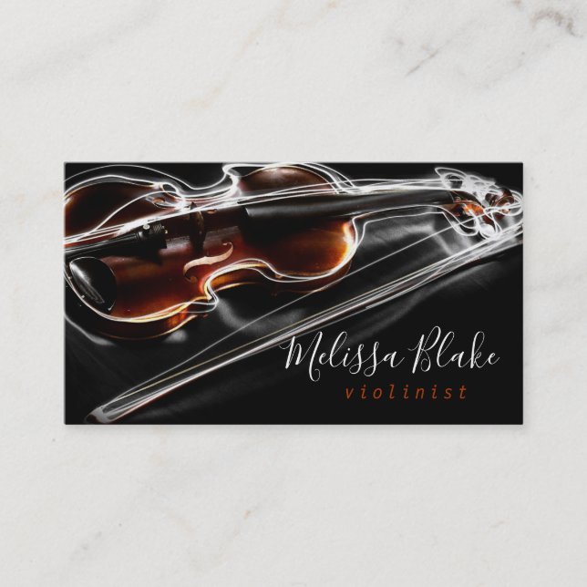 violin photo business card (Front)