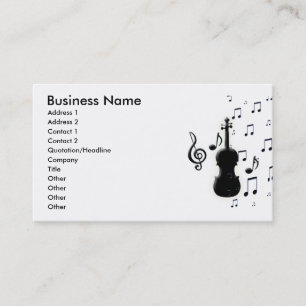 Violin Piano & Music Notes Business Cards