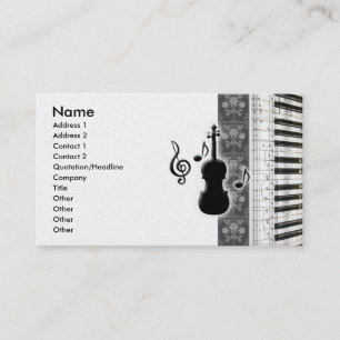Violin Piano & Music Notes Business Cards
