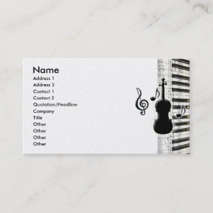 Violin Piano & Music Notes Business Cards