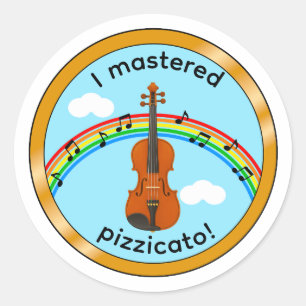 Violin Pizzicato Kids Medal Motivation Sticker