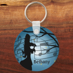 Violin Player Personalised Key Ring