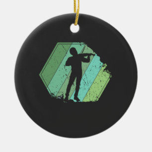 Violin Player Retro Ceramic Tree Decoration