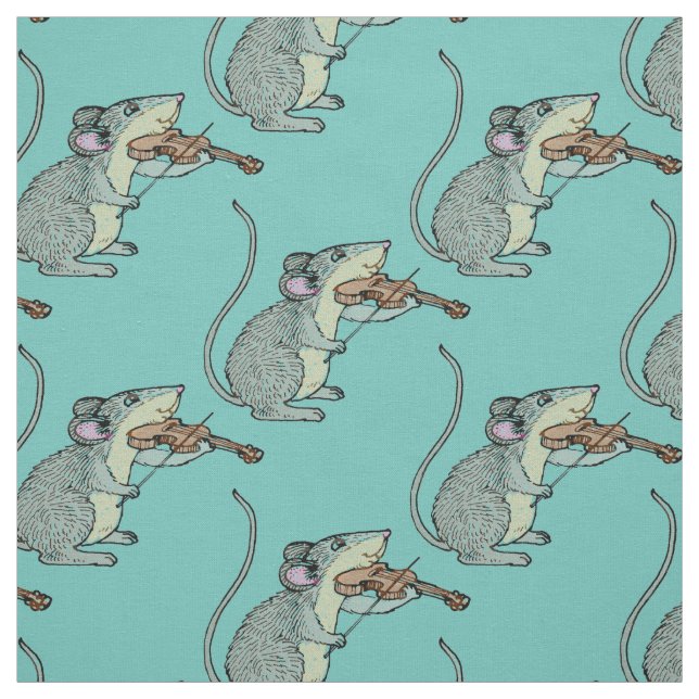 Violin Playing Mouse Fabric (Swatch)