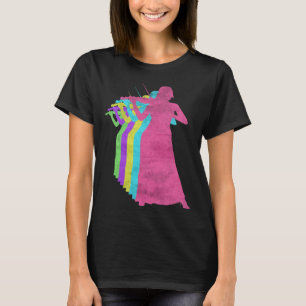Violin Playing Woman 80s Colors 1980s T-Shirt
