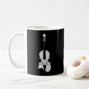 Violin Portrait - Black and White Photograph Coffee Mug