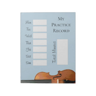 Violin Practice Record Chart Notepad