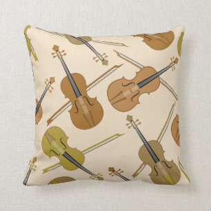 Violin Print Pattern Cushion