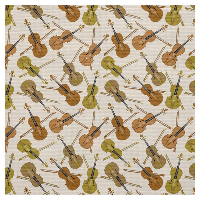 Violin Print Pattern Fabric (Swatch)