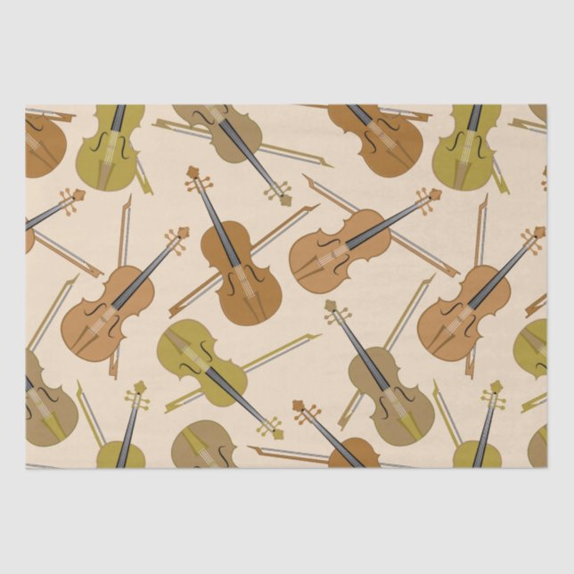 Violin Print Pattern Tissue Paper (Front)