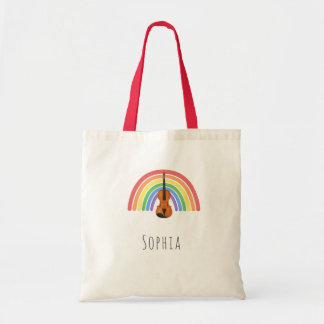 Violin Rainbow Music Lesson Children Name Tote Bag