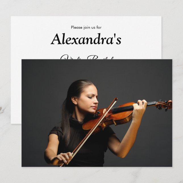 Violin Recital Concert Classical Music Invitation (Front/Back)