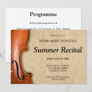 Violin Recital Concert Classical Music Invitation