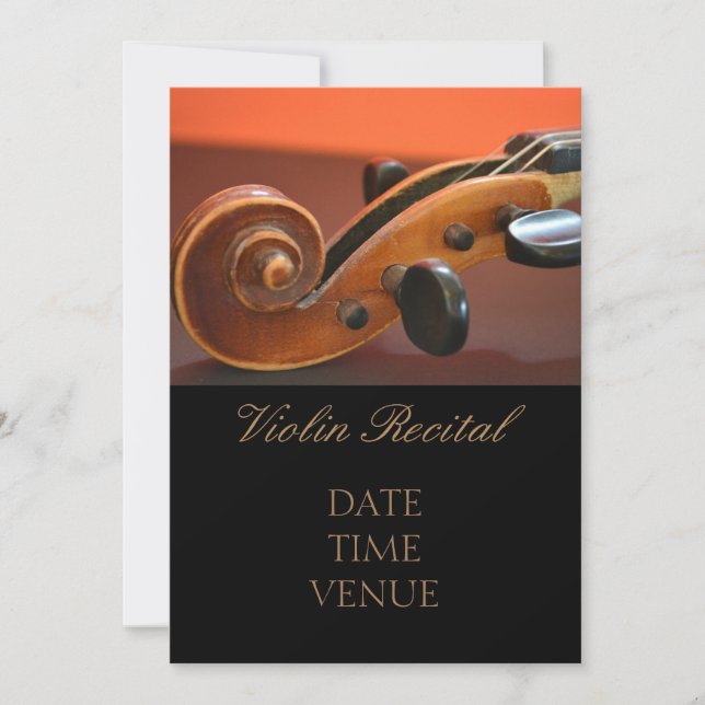 Violin Recital elegant stylish performance Invitation (Front)