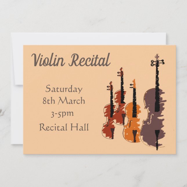 Violin Recital elegant stylish performance Invitation (Front)
