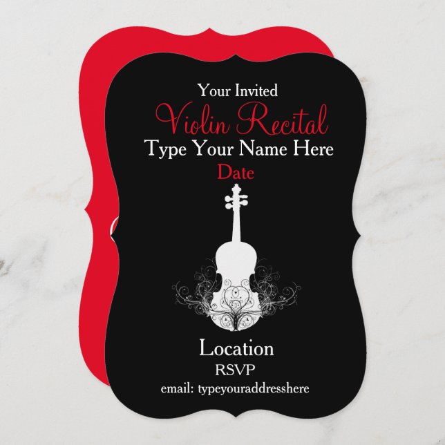 Violin Recital Invitations (Front/Back)