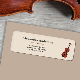 Violin Return Address Label