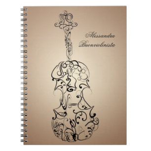 Violin Scrawl Spiral Notebook